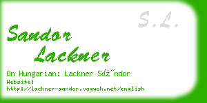 sandor lackner business card